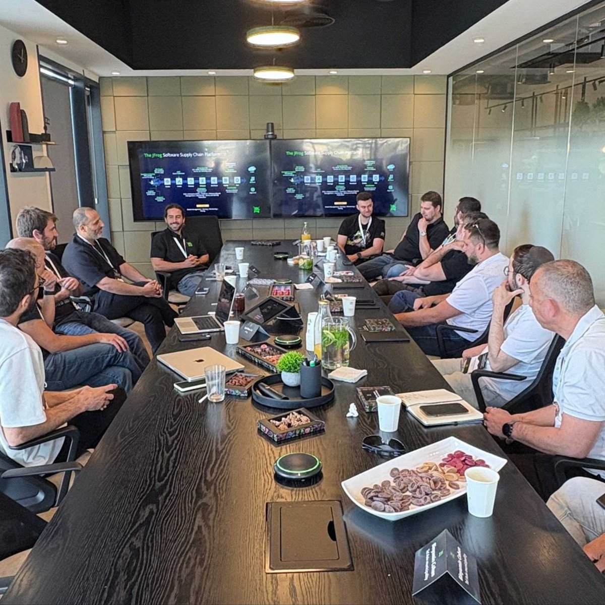 jfrog's tweet image. Incredible discussions at the JFrog Executives Roundtable in #TLV yesterday! 🐸✨

We focused on &quot;Building Trust from Development to Production,&quot; tackling key issues like:
🛡️ Securing the #SoftwareSupplyChain
☁️ Code to cloud security &amp;amp; traceability
🤖 #DevSecOps &amp;amp; #MLOps attack…