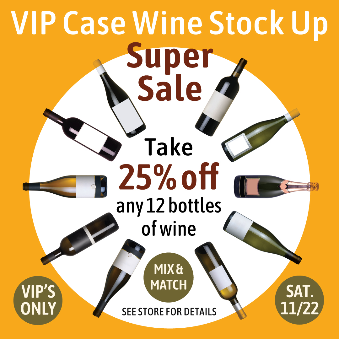 🍷 VIP Case Wine Super Sale
Saturday 11/22/2025 — One Day Only
Enjoy 25% OFF any 12-bottle case of wine (mix &amp; match, 750ml+).
Stop in and save for the holidays!

#Wine #VIP #BigRedLiquors #CaseSale #WineSavings #HolidayReady