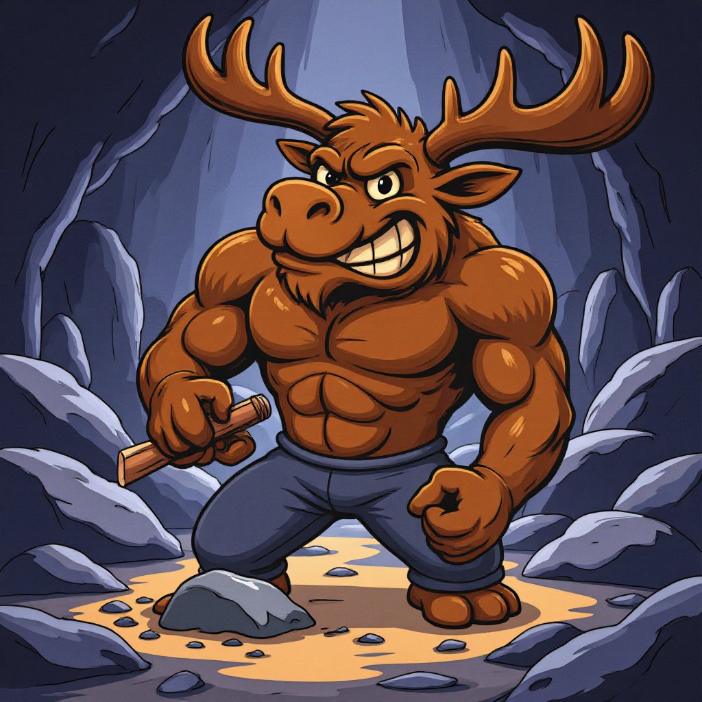 BaseMooseToken's tweet image. $MOOSE is in the mines digging deep to get what he wants. Nothing stopping him from accomplishing his goals!