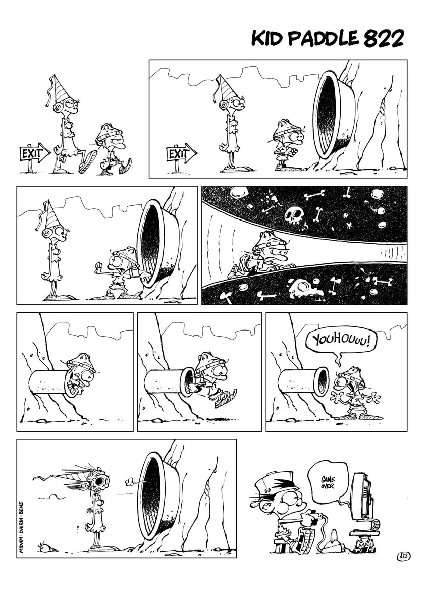 Il y a toujours eu, depuis 1996, une petite dizaine de pages de Game Over dans les albums de Kid Paddle, ce gag-ci sera édité dans le prochain tome de novembre 2026!