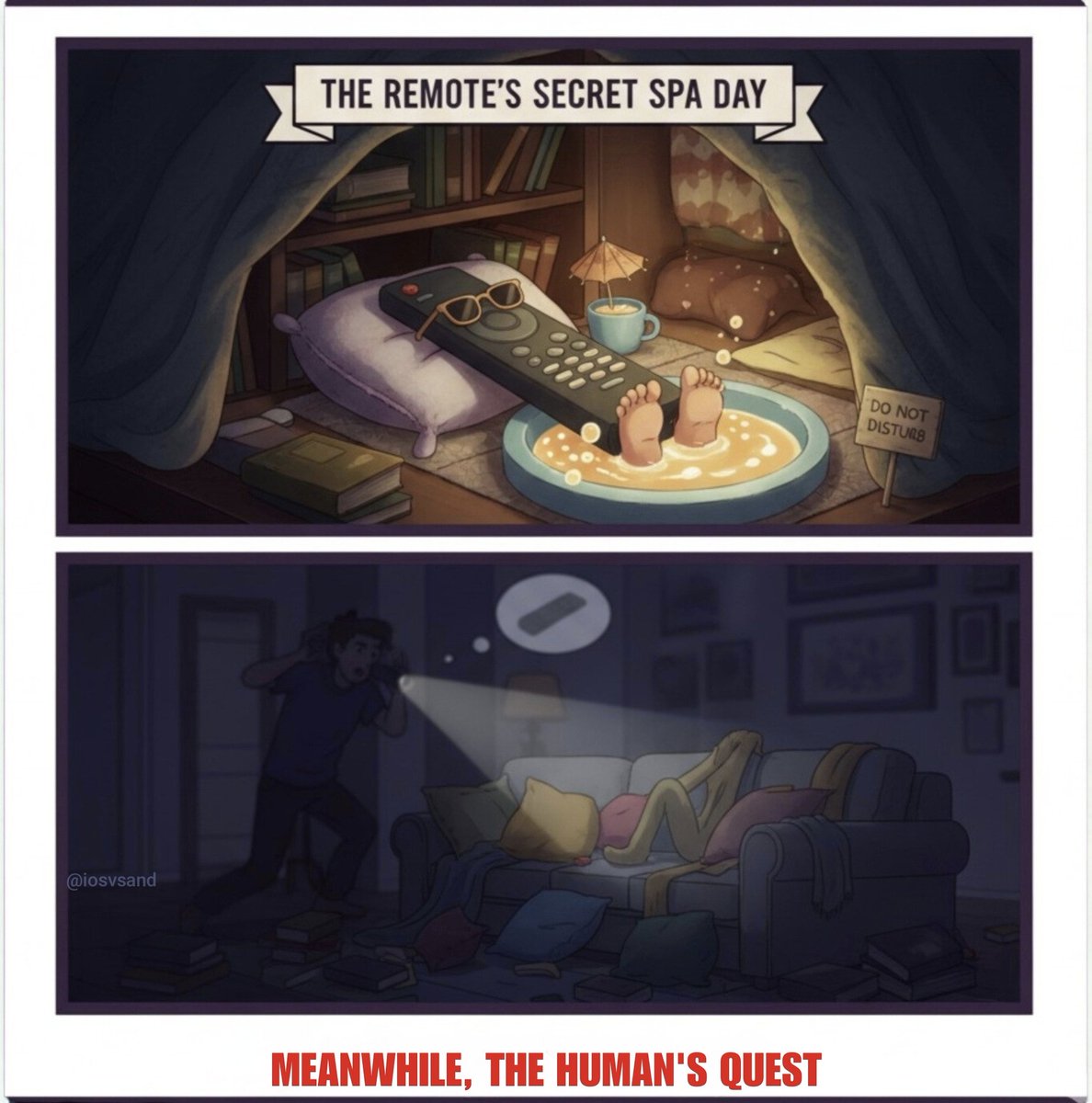 iosvsand's tweet image. The audacity of my TV remote living its best life while I turn my house upside down! 😂 We&apos;ve all been there. #RemoteLife #LostRemote #TVProblems