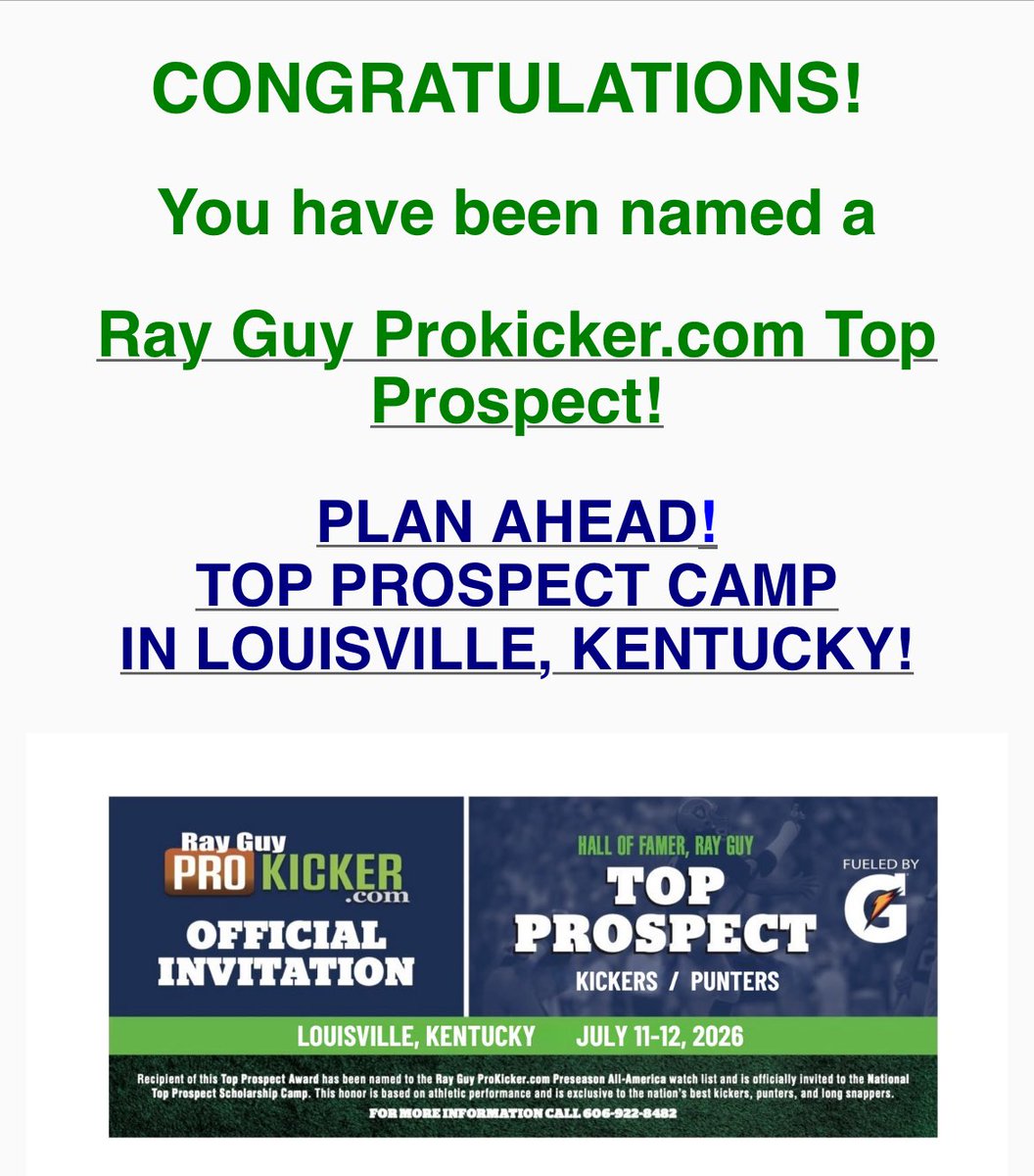 carsonomorrow's tweet image. Thank you @Prokickercom for the invitation!  I can&apos;t wait to compete. @OlibFootball @olibfb @Kick6OSU