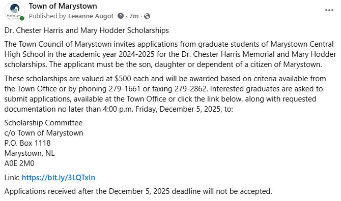 2024-2025 Scholarships

Click the link below for an application.
Deadline to submit is 4:00 p.m., Friday, Dec 5, 2025.
bit.ly/3LQTxIn