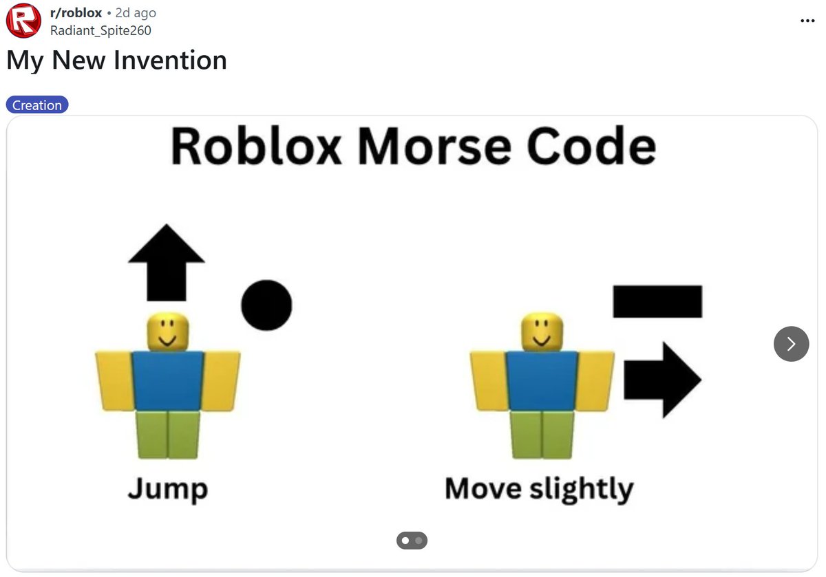 KreekCraft's tweet image. Kids on Roblox have started using Morse Code to bypass new chat restrictions