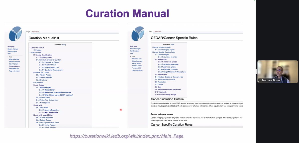 iedb_'s tweet image. The third and final day of the 2025 IEDB User Workshop has kicked off! Today we discuss specialized resources, the first being @CEDAR_epitopes! @SetteLab provided a brief overview, followed by Dr. Matthew Busse, Senior Curator, who discussed the CEDAR curation process #iedbuw2025