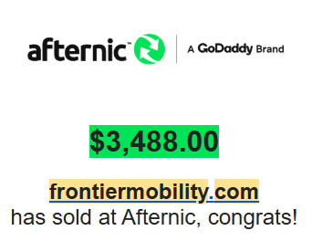 Alhamdulillah! Sold on November 9 <a href="/afternic/">Afternic</a>. Hopefully next will be NeoMobility.com 

2025 overall ok, just missing the 6 figure sale.