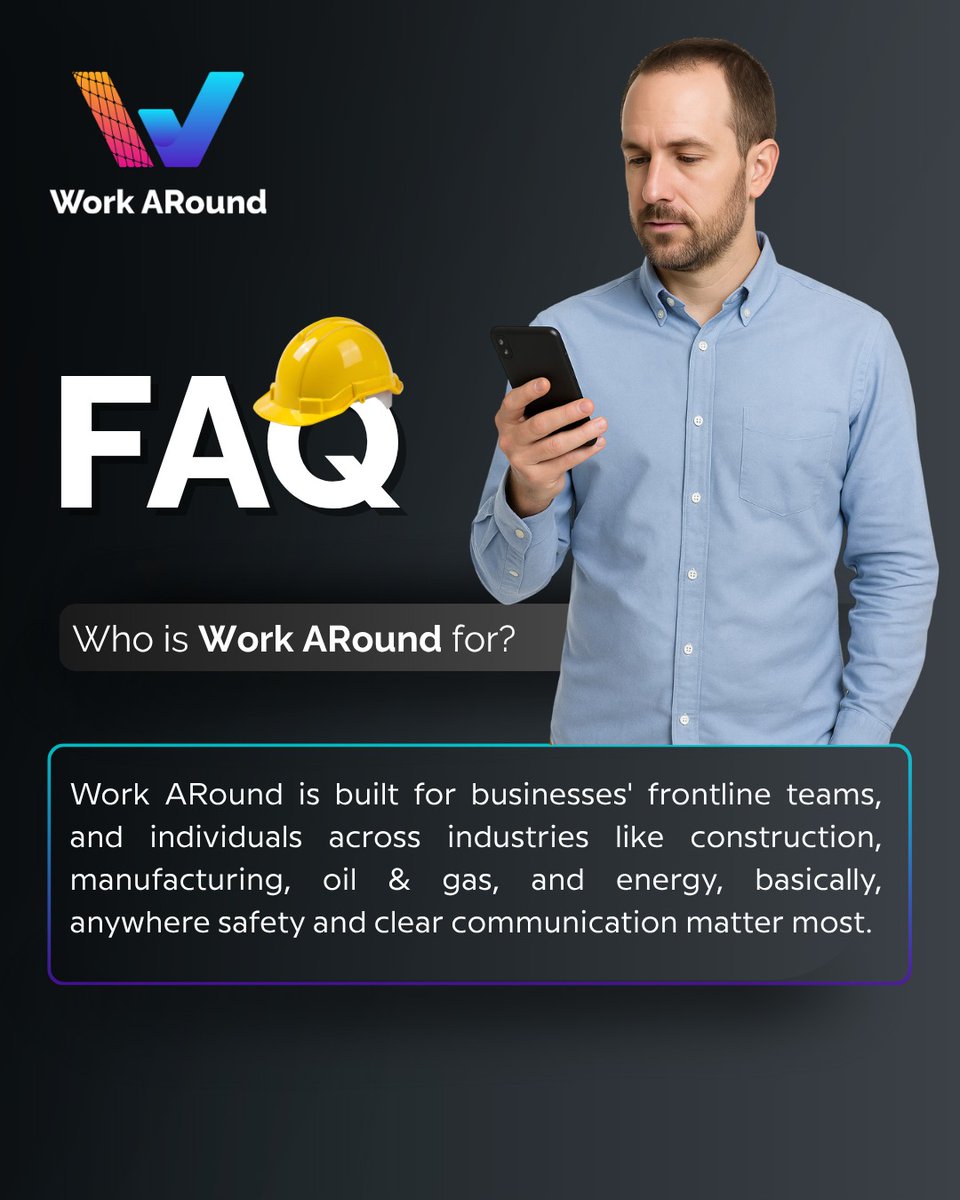 WorkARound_app's tweet image. Work ARound is built for the people who keep industries moving, from construction to manufacturing, oil and gas, and energy. Wherever safety and communication matter, it delivers real time clarity in the palm of your hand. Join our waitlist for updates.