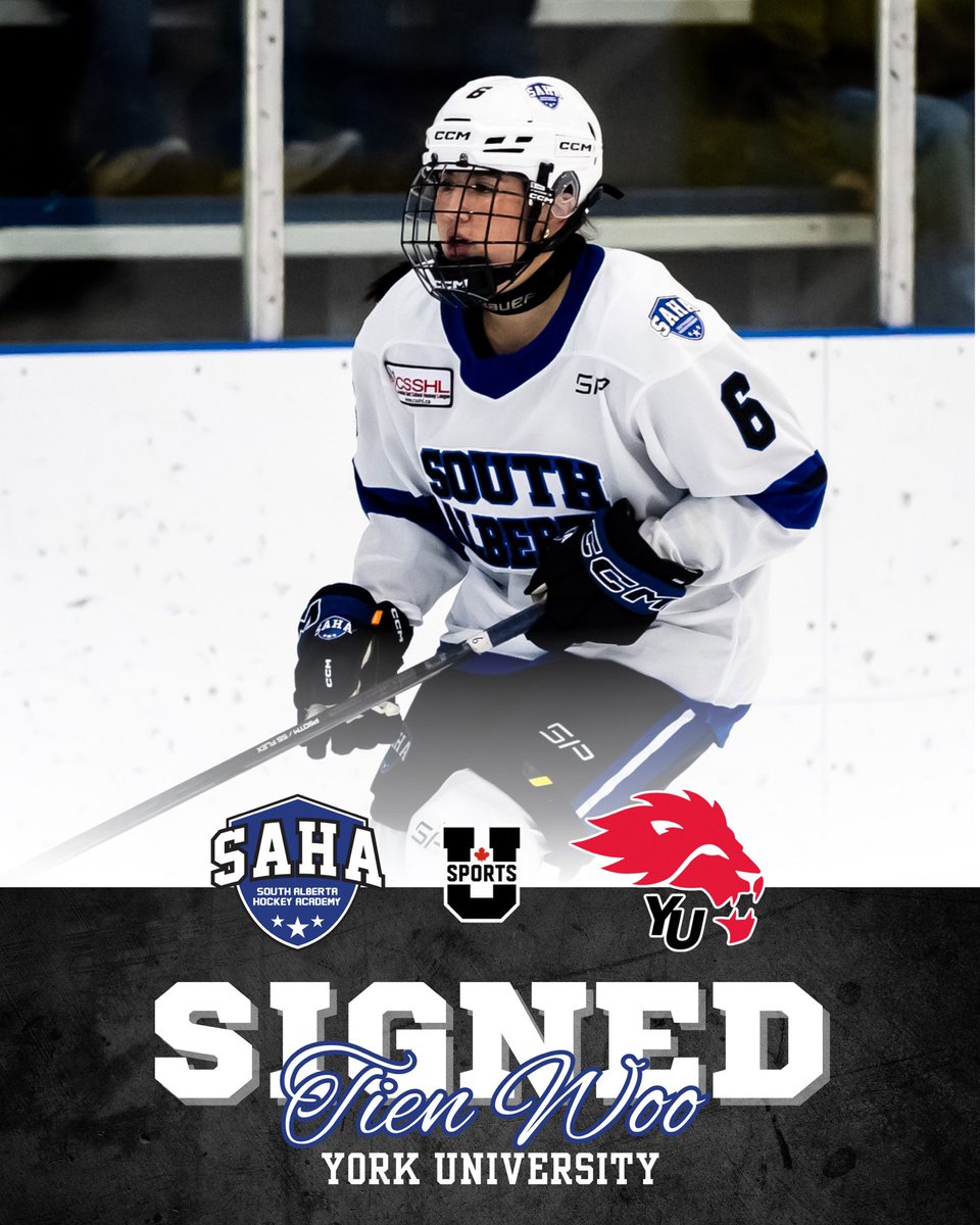 SAHockeyAcademy's tweet image. Congrats to SAHA blueliner Tien Woo who signed with York University for the 2026/27 school year earlier this fall!

#SAHA #CSSHL