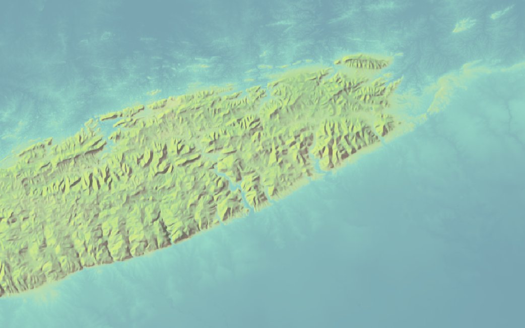 Yvazquezl's tweet image. #30DayMapChallenge Day 20: Water
Intentaba recrear el estilo de relieve de Eduard Imhof con software libre cuando, por accidente, subí el nivel del mar. Me gustó cómo resaltó el contraste entre agua y relieve.