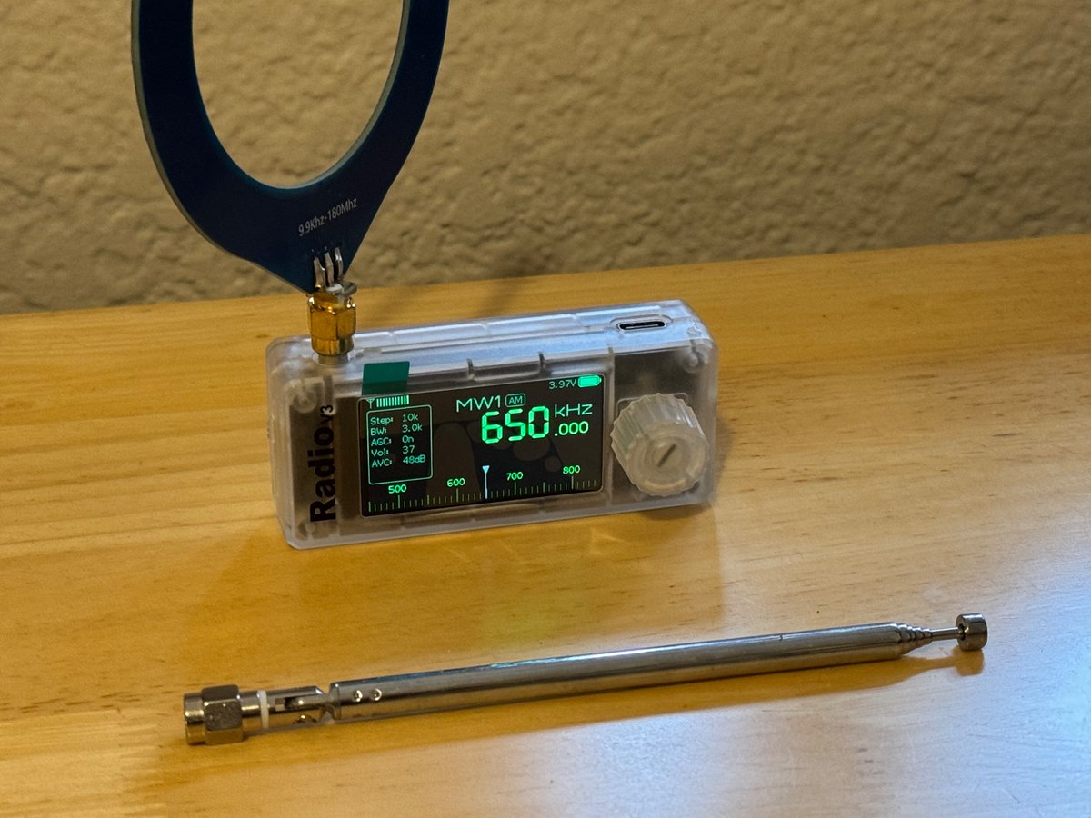 AD6DM's tweet image. I like this tiny radio, and listening to over-the-air news each morning these days while I wake up. #AM #Broadcast amzn.to/486vb4V