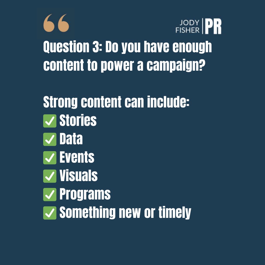 jodyfisher's tweet image. Are you actually ready for a PR campaign? ✨

#PublicRelations #PRTips #MediaStrategy #BrandVisibility #PRBasics