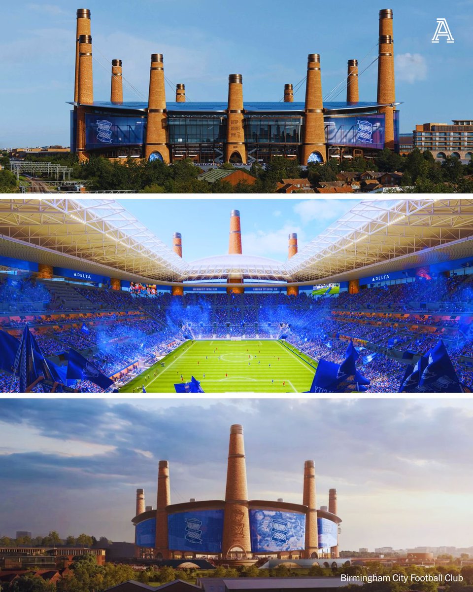 TheAthleticFC's tweet image. Birmingham City have announced plans for a new 62,000-capacity stadium that they say will be seen from up to 40 miles away.

‘The Birmingham City Powerhouse’ stadium is set to be part of a 48-acre Sports Quarter project led by American owners Knighthead Capital.

There will be…