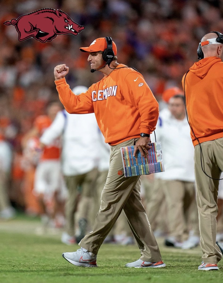 jakotasain's tweet image. SOURCES: Two time national champion Dabo Swinney has officially interviewed for the Arkansas head coaching job, signaling a monumental shift in the national coaching landscape. 
 
According to one source familiar with the process, the conversation “went longer and deeper than…