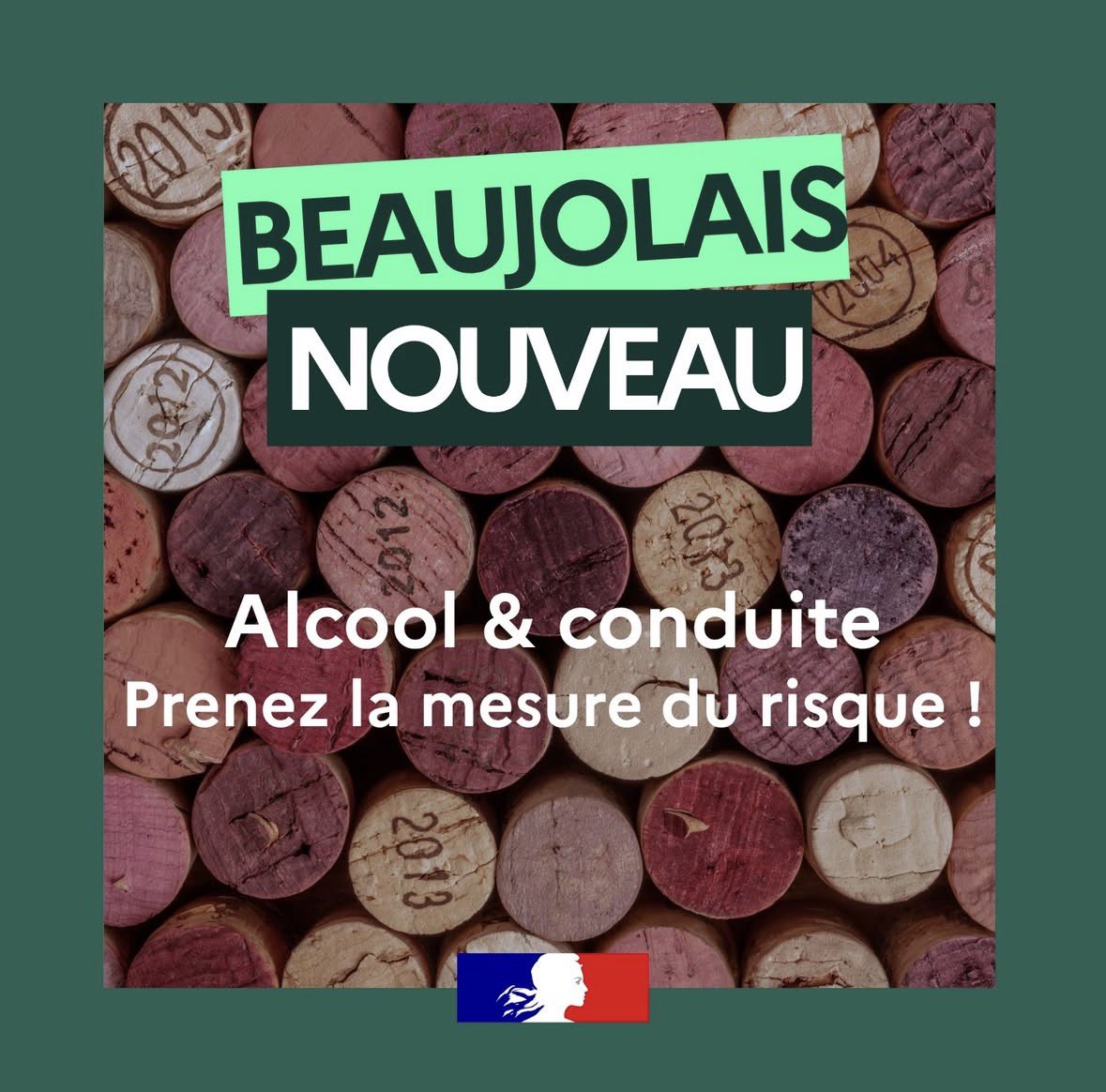 Image de Préfet de Tarn-et-Garonne - #SécuritéRoutière 🚨 | Le #BeaujolaisNouveau est arrivé !
❌ #Boire ou #conduire : il faut choisir.