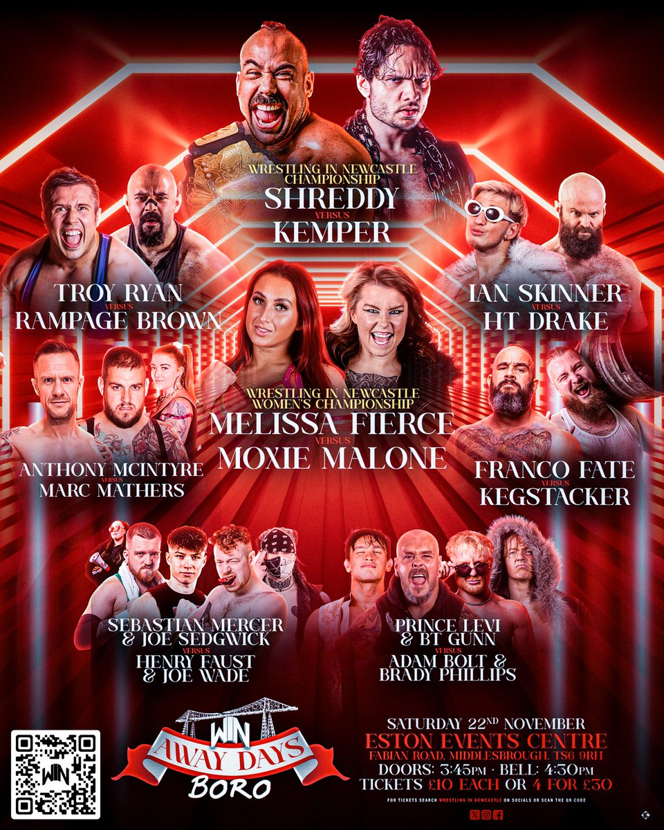🦁 This Saturday In Middlesbrough

Our debut event outside of Newcastle is down the Boro!

We bring the best of the best to Teesside for an action packed afternoon of wrestling!

🎟️ JUST a tenner or get four for thirty quid! UTB!!