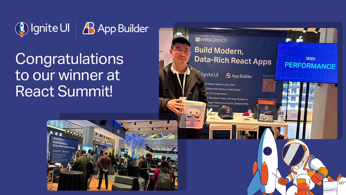 infragistics's tweet image. We had a great time this week @ReactSummit 

Thank you to everyone who stopped by our booth.
We had a great time connecting with React developers and chatting about the future of app development, and giving out some awesome prizes! 

See you at the next event!

#ReactSummit