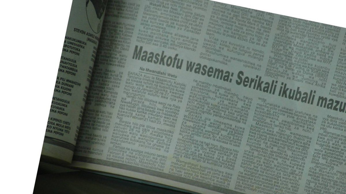 tonyalfredk's tweet image. Baada ya mauaji ya Zanzibar, TEC iliungana na BAKWATA na CCT kutoa waraka wa kulaani mauaji hayo (waraka ulitoka Feb 08, 2001)

Baada ya hapo TEC ilitoa waraka wake ambapo pamoja na kuonya mauaji ni machukizo, ilitoa uchambuzi wa nini kilipelekea hali ile, na kutoa mapendekezo.
