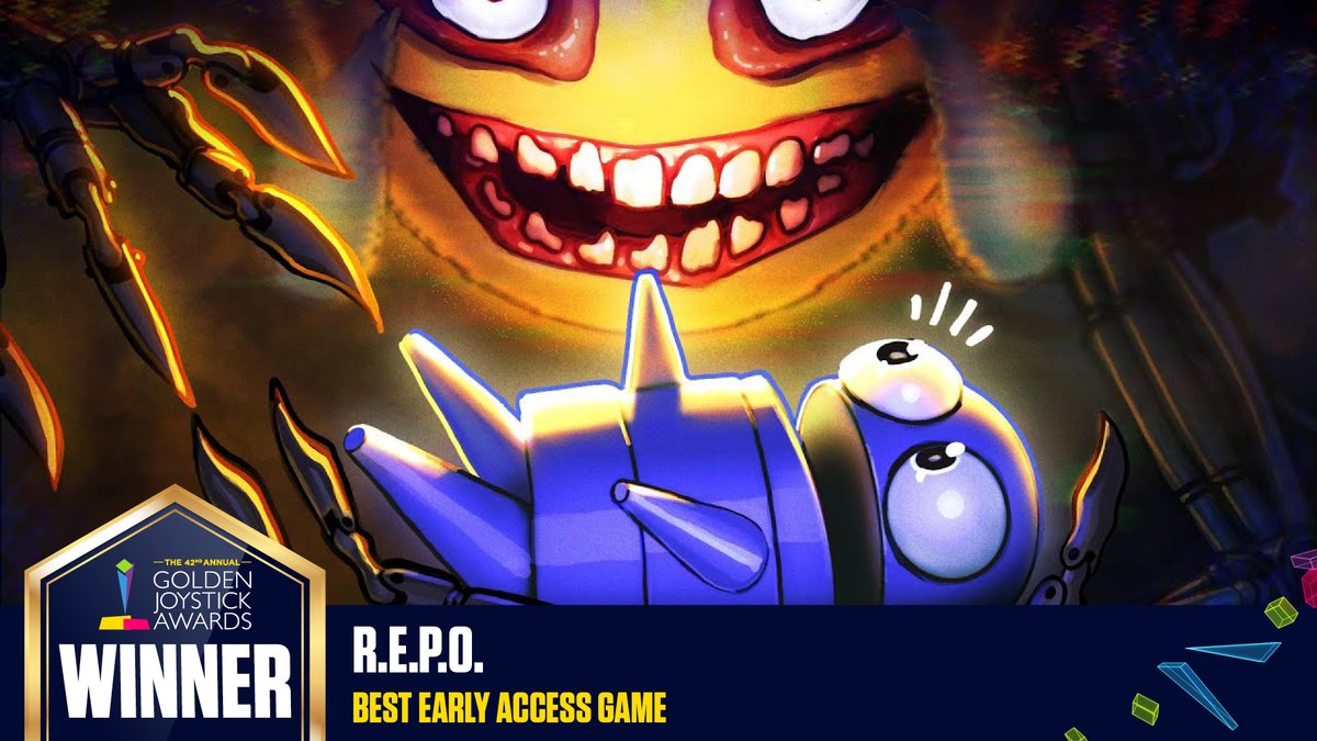 GoldenJoysticks's tweet image. Co-op horror smash hit R.E.P.O is your Best Early Access Game in the #GoldenJoystickAwards 2025. Congratulations to Semiwork Studios!