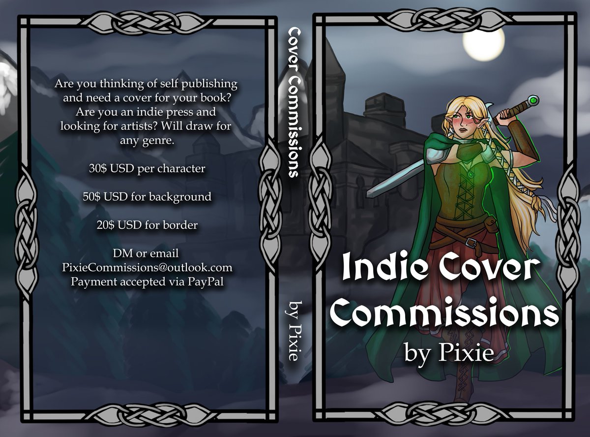 FirstOrderPixie's tweet image. Hey indie and self pub writers! I am open for cover art commissions if anyone&apos;s looking for an afforadble alternative to AI. Would love to work with you on your projects, any genre!