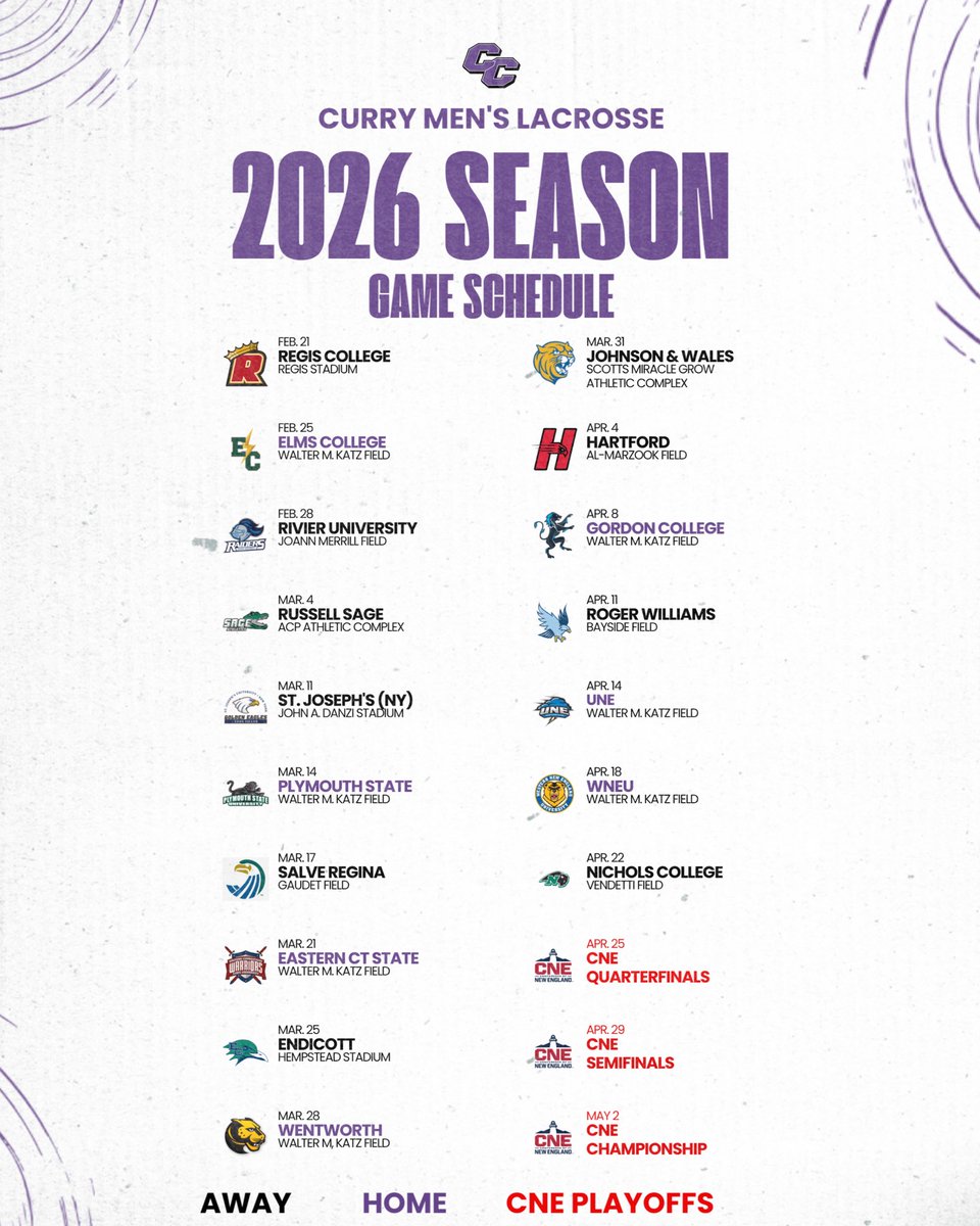 CurryMLAX's tweet image. 2026 schedule is here! #currymlax #colonels #bethebest