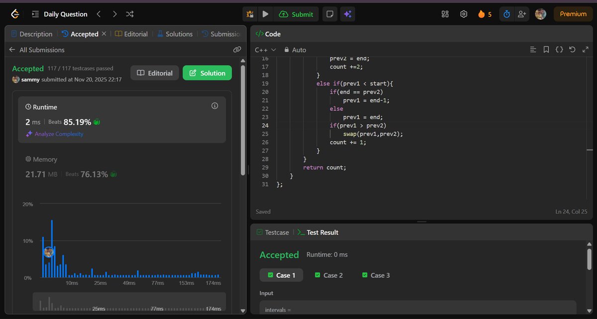 404gradfound's tweet image. Had to learn to this question. This was difficult for me tough.
#LeetCode 
#leetcodeproblems 
#leetcodeprogress 
#leetcodedaily