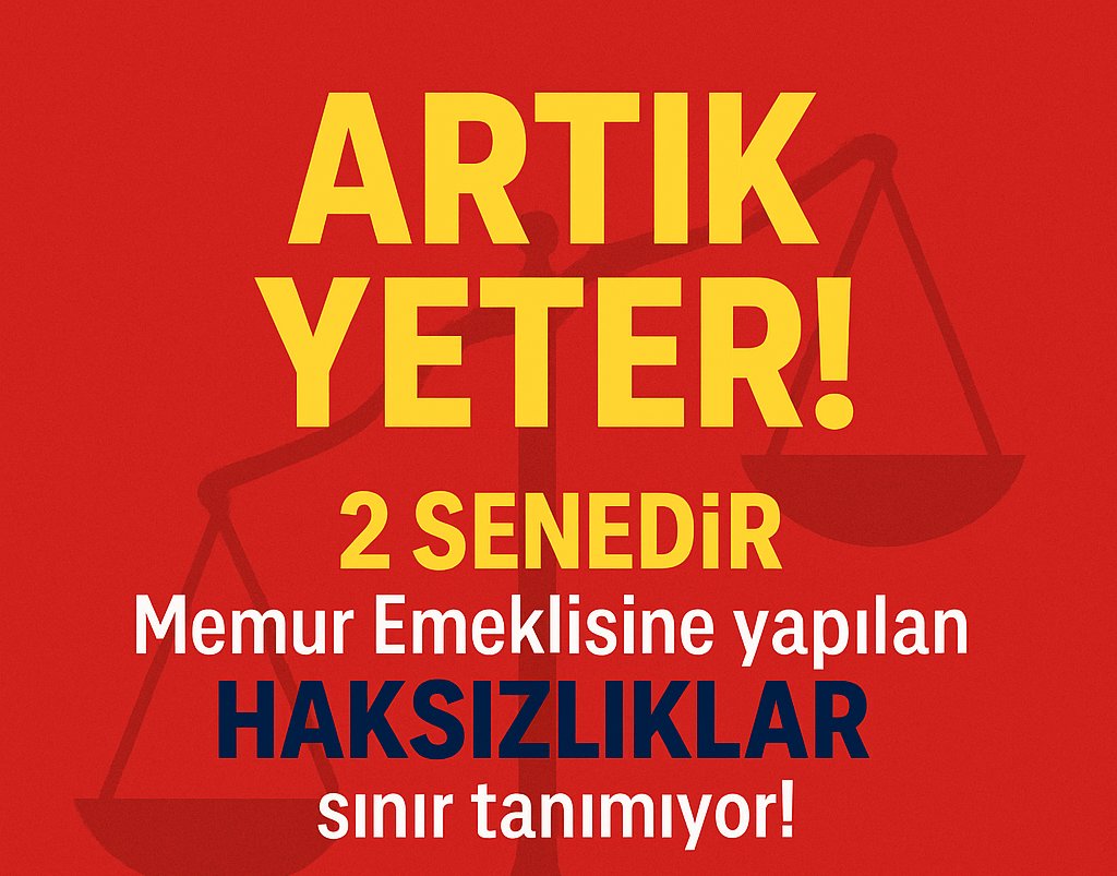 Temmuz 2023 de #EmekliMemur a verilmeyen kanuni hakkı seyyanen, Devlete Güven için Adalet için Verilen sözler için Memur Emeklisine verilmelidir Seyyanen 18.682 TL verilmeyen ilk seçimde kim kalacak kim gidecek #görelimbakalım

<a href="/Akparti/">AK Parti</a> <a href="/MHP_Bilgi/">MHP</a> <a href="/herkesicinCHP/">CHP 🇹🇷</a>