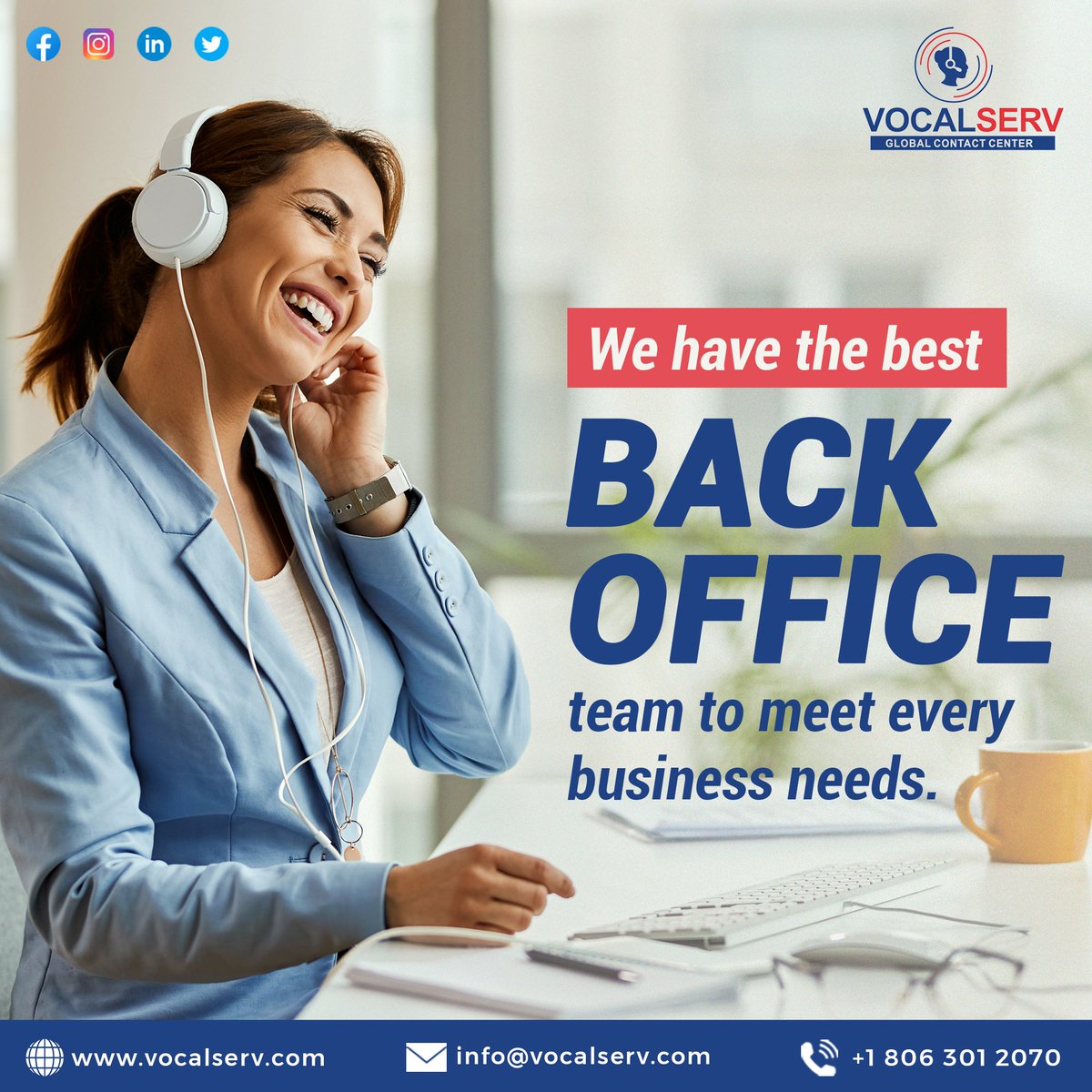 VocalServ's tweet photo. Focus on what you do best, leave the back-office tasks to experts who deliver. Your business deserves seamless support from a team committed to excellence. Work smarter, not harder.
#Vocalserv #BackOfficePros #BusinessManagement #EfficiencyBoost #WorkSmart https://t.co/rdrjfSOGqR