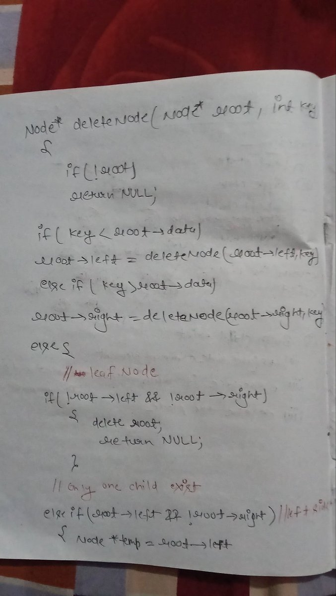 programmersatya's tweet image. 💡 Day 36 of #100DaysOfDSA 
 
✅  AVL Tree deletion 

I’m currently learning Data Structures &amp;amp; Algorithms in C++ from the CoderArmy YouTube channel with Rohit Negi brother — an amazing mentor 
#100DaysOfCode #DSA