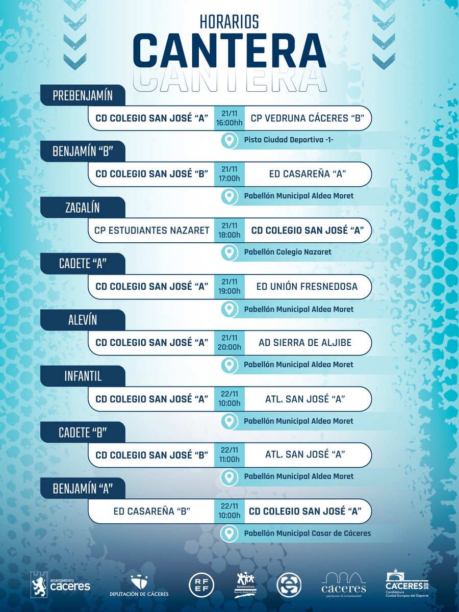 #Cantera

Nuevo fin de semana para nuestra cantera, ¡Diversión, Aprendizaje e Ilusión!

☺️ Comienzan los mas pequeños, nuestros Zagalines.

👉🏼🩵 ¡VAMOS SAN JOSÉ! 🩵👈🏼

#AdelanteSiempreAdelante
#123SanJosé🩵