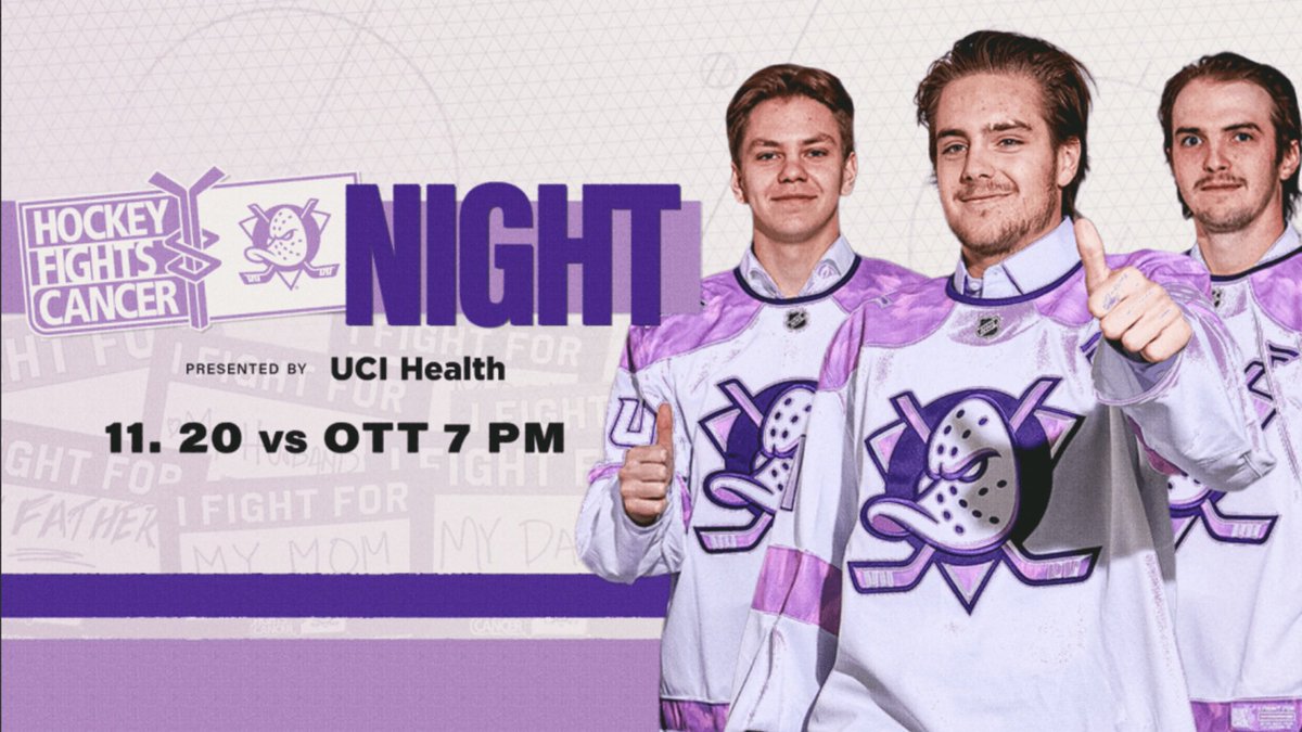 LateArrivalsPod's tweet image. 🦆 GAME DAY! 🦆

The Ducks are right back at it tonight! Ottawa is in town for Hockey Fights Cancer Night 💜

🆚 Ducks vs Senators
🕖 7pm PT
📺 @victoryplustv
🎙️ @DucksStream 

🎟️ Promo code LAPTIX -&amp;gt; 714tickets.com/event/ottawa-s…

#FlyTogether | #GoSensGo