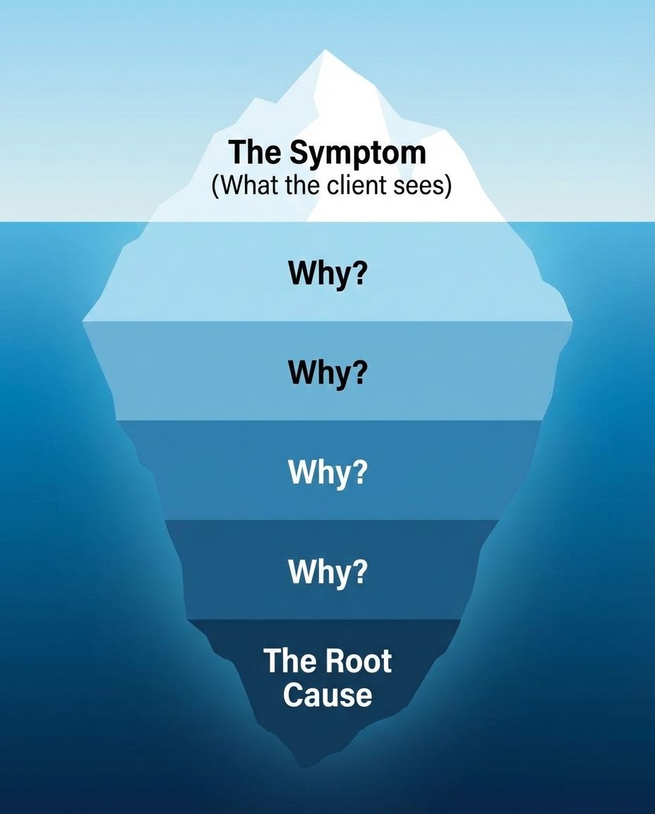 AbbasAlabson's tweet image. 𝗗𝗲𝘀𝗶𝗴𝗻𝗲𝗿𝘀 𝘀𝗼𝗹𝘃𝗲 𝗽𝗿𝗼𝗯𝗹𝗲𝗺𝘀. 𝗦𝘁𝗿𝗮𝘁𝗲𝗴𝗶𝘀𝘁𝘀 𝘀𝗼𝗹𝘃𝗲 𝗿𝗼𝗼𝘁 𝗰𝗮𝘂𝘀𝗲𝘀.

#DesignStrategy #FiveWhys #ProblemSolver #UXResearch