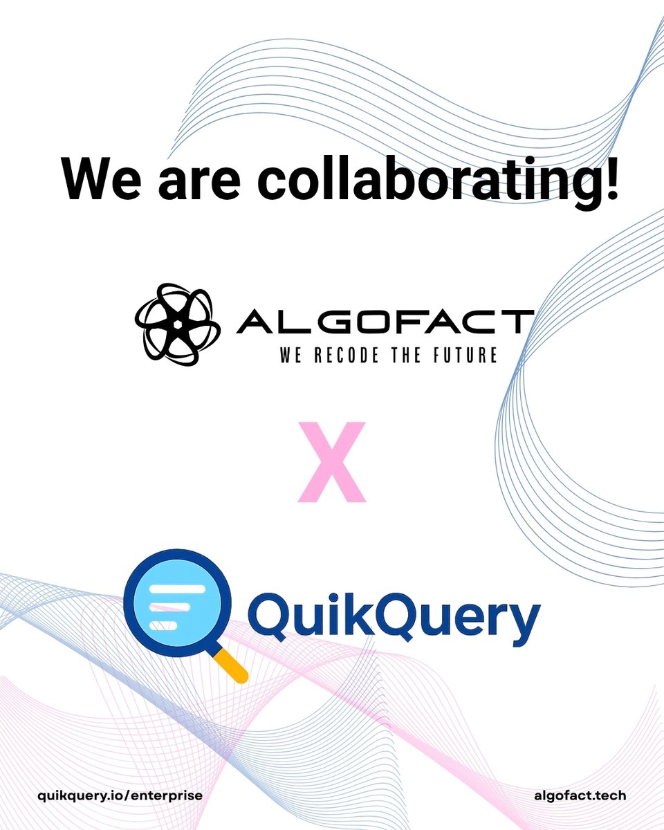 algofacttech's tweet image. ALGOFACT x QuikQuery

We’re partnering with QuikQuery to unify corporate data and enable fast, accurate, natural-language search across all documents—securely and intelligently.

#ALGOFACT #QuikQuery #ArtificialIntelligence #RAGasaService #KnowledgeManagement #DataAnalytics