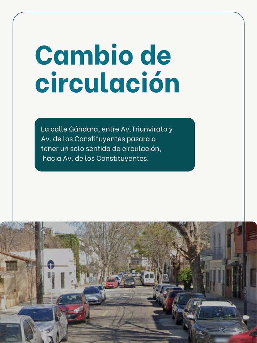 agustinrponti's tweet image. En Parque Chas seguimos ordenando el tránsito para que el barrio sea más seguro y fácil de transitar. La calle Gándara pasa a tener sentido único (NE → SO).

Con el sentido único vamos a:
✔ Mejorar la seguridad vial, especialmente en Av. Triunvirato
✔ Ordenar el corredor y…