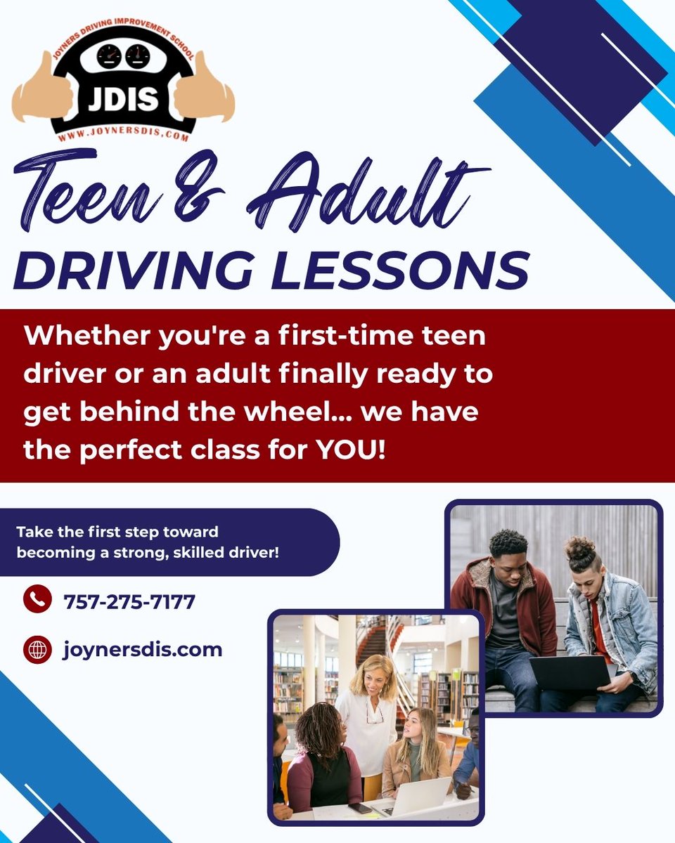Jdrivingschool's tweet image. Don’t just pass—learn to drive with confidence.
Schedule your session: calendly.com/jdisconsult/30…

#JoynersDrivingSchool #DMVTest #DriverImprovement #DrivingSchoolNearMe #BehindTheWheel #DrivingLessons #DriversEd #TeenDriving #VirginiaDrivingSchool #DrivingCourse   #DrivingCourse