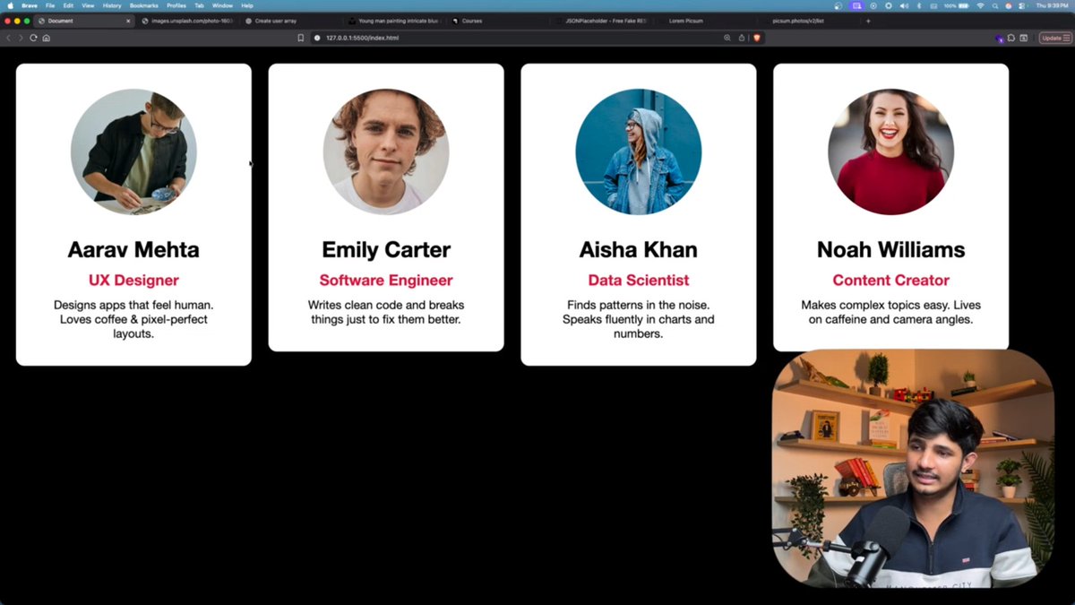 stackarnav's tweet image. 📆Day 46 of Sheryians Cohort 2.0 | Today&apos;s class finally connected a big dot for me.
 How backend data actually shows up on the frontend.
forEach + Array of Objects.
Simple… until you realize it powers almost every real app we use.
@sarthacksharma even started building a small…