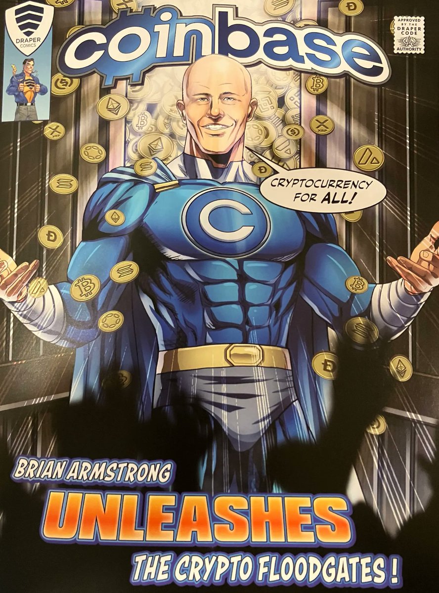 TimDraper's tweet image. I loved Brian Armstrong from the moment he walked into my office, but I had already invested in @CoinLab, so I didn’t invest at first. But my son, Adam did.

I decided @Coinbase would have too long a road to success, so I passed.

Ouch.

I thought retail crypto was too far away,…