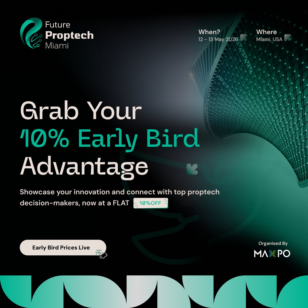 Future_Proptech's tweet image. Unlock the best deal of the year at Future PropTech Miami 2026!

With FLAT 10% OFF on all passes.

Secure your spot today and be part of the movement shaping the future of real estate.
lnkd.in/gS-YK98d

#FPM26 #FuturePropTechMiami #PropTech #RealEstateInnovation #Smart