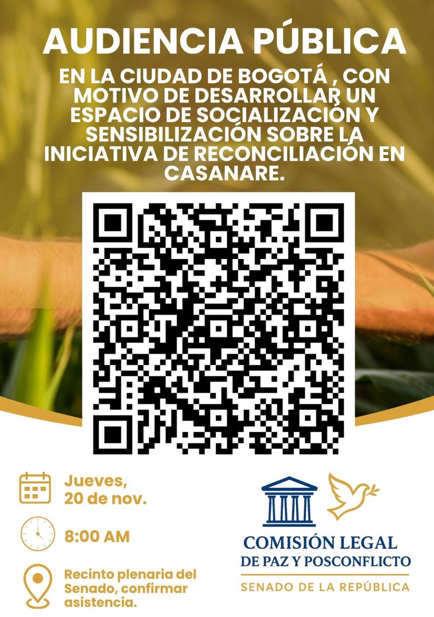 ComisiondePaz's tweet image. Te invitamos a ver la audiencia pública que tiene  como objetivo desarrollar un espacio de socialización y sensibilización sobre iniciativa de reconciliación en Casanare. transmisión completa en YouTube @SenadoGovCo @CatatumbComunes  @NoticiasUno 
youtube.com/live/fsVVN_47d…