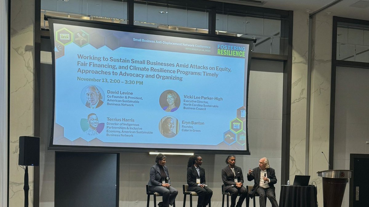 theASBN's tweet image. Last week, ASBN hosted “Working to Sustain Small Businesses Amid Attacks on Equity, Fair Financing, and Climate Resilience Programs” at the 2025 @SBANinPlace Conference at the University of Maryland. 

#ASBN #SustainableBusiness #EconomicJustice