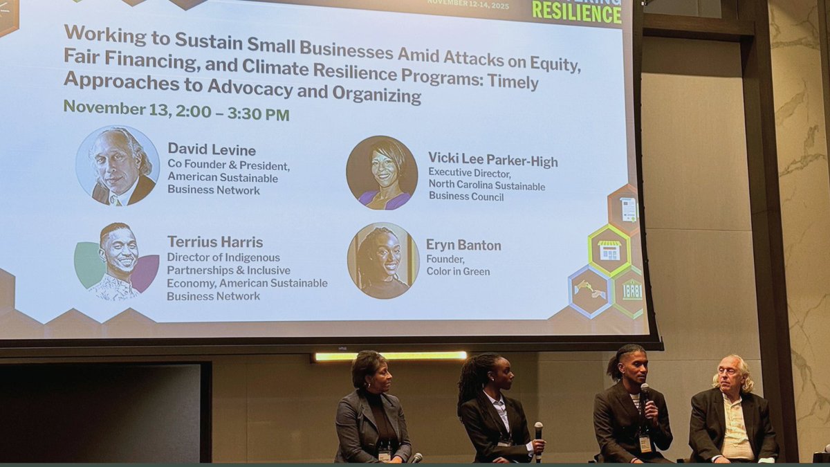 theASBN's tweet image. Last week, ASBN hosted “Working to Sustain Small Businesses Amid Attacks on Equity, Fair Financing, and Climate Resilience Programs” at the 2025 @SBANinPlace Conference at the University of Maryland. 

#ASBN #SustainableBusiness #EconomicJustice