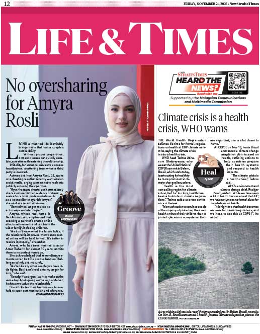 NST_Online's tweet image. Thinking of unplugging from the Internet for a while? Go old school for your dose of morning news! Today in the #NSTprintedition #21November2025
