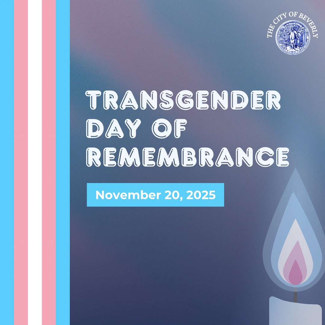 Today, we observe Transgender Day of Remembrance. We honor the lives lost to anti-transgender violence and stand with community members who are grieving. Beverly remains committed to fostering a safe and inclusive city for all.