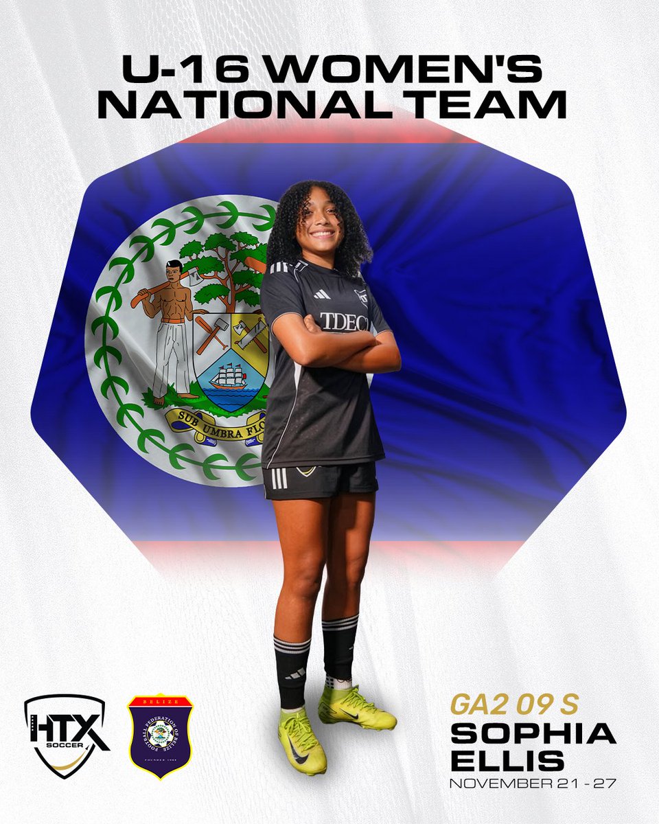 HTXSoccer's tweet photo. Another HTX player on the international stage! 🌎

Congrats to Sophia Ellis on her Belize U-16 National Team call-up! 🇧🇿🙌

#htxsoccer #htxsouth #htxga2 #htxelite https://t.co/QX15aQhYYY
