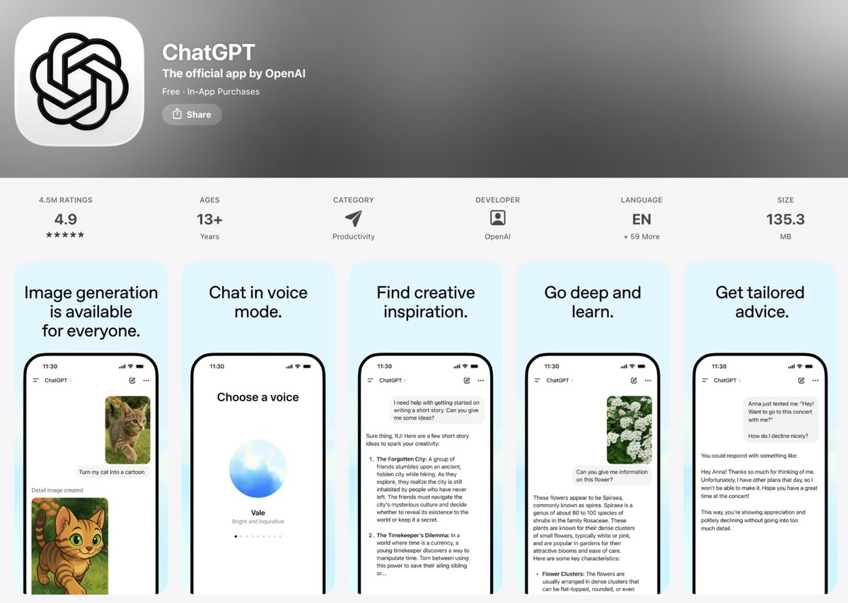 RevenueCat's tweet image. 🤖 @ChatGPTapp: AI text app → complete AI assistant for every part of life