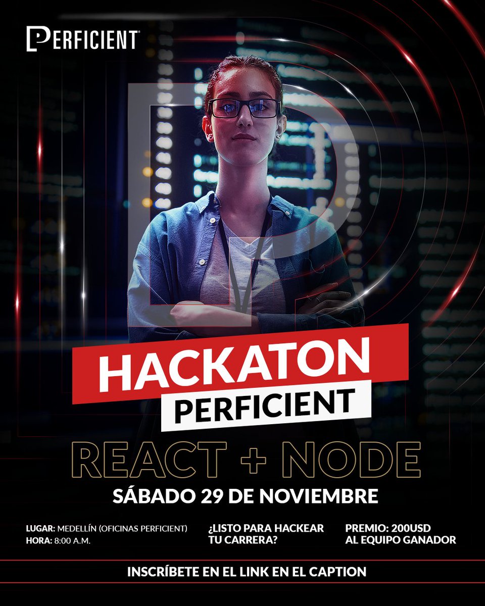 PerficientLATAM's tweet image. 🔥 ¡Demuestra de qué estás hecho en el Hackaton @Perficient en Medellín! 🚀 

Un día de código intensivo, grandes mentores y la posibilidad de entrar al equipo de Perficient.

Regístrate y asegura tu cupo: ow.ly/m9XQ50XuPC8 

#React #Node #DevelopersMedellín #TechCareers