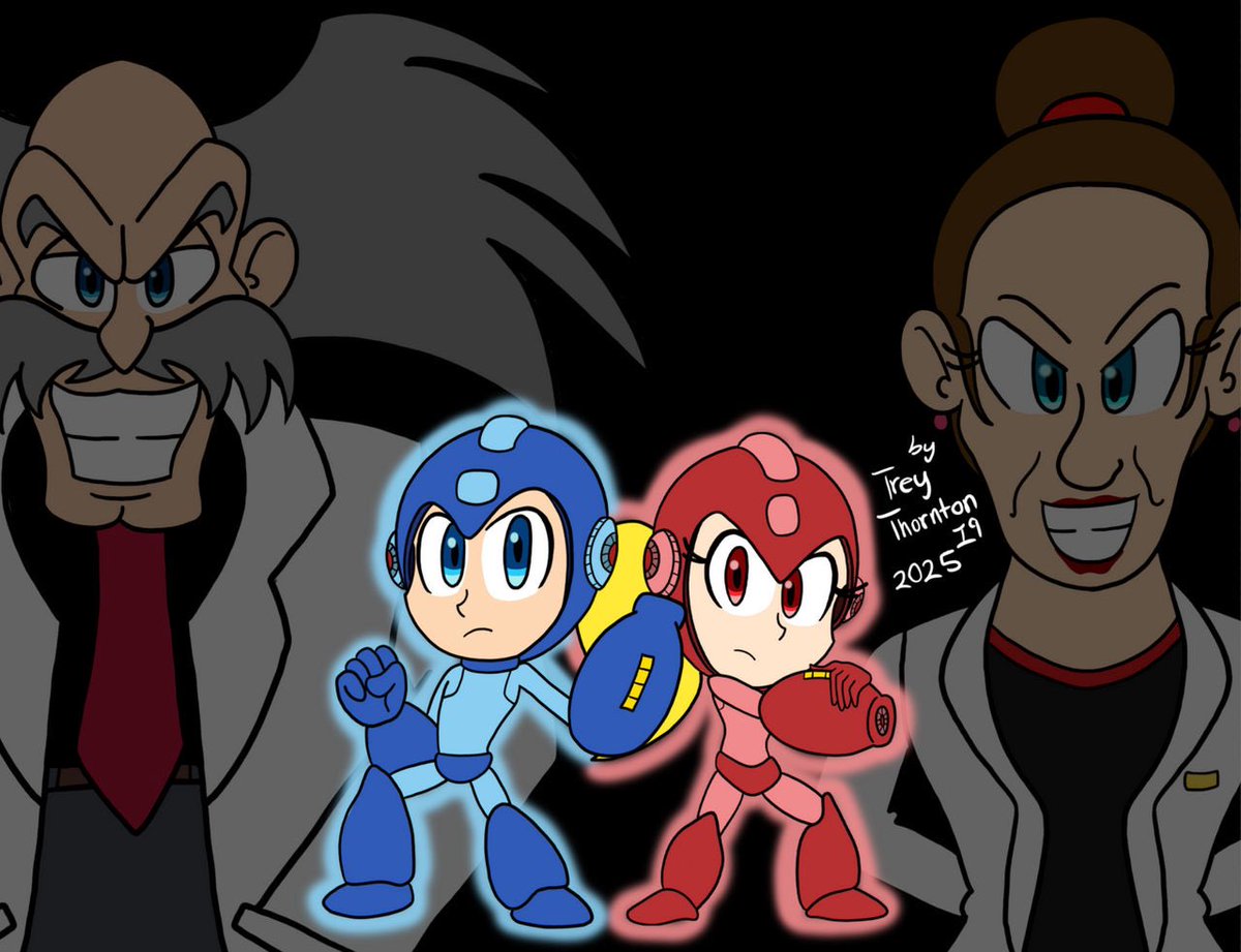 artisttreyIII's tweet photo. Mega Man &amp; Mega Girl 🔵🔴
#megaman #art #arts #ocs #capcom #drwily #mega_man #occharacters #artists https://t.co/CZc6GF1GWD