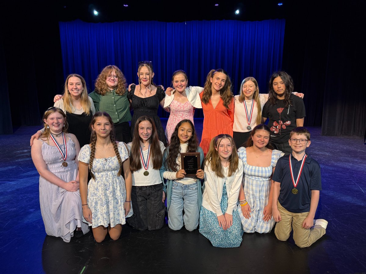 This week has flown by, but not without mention of our advanced theater group achievements! Our Advanced Theatre class competed at the LISD Middle School One-Act Competition, and I couldn’t be more proud. Our amazing students earned 2nd Place Overall! 🎭✨
Go Downing!