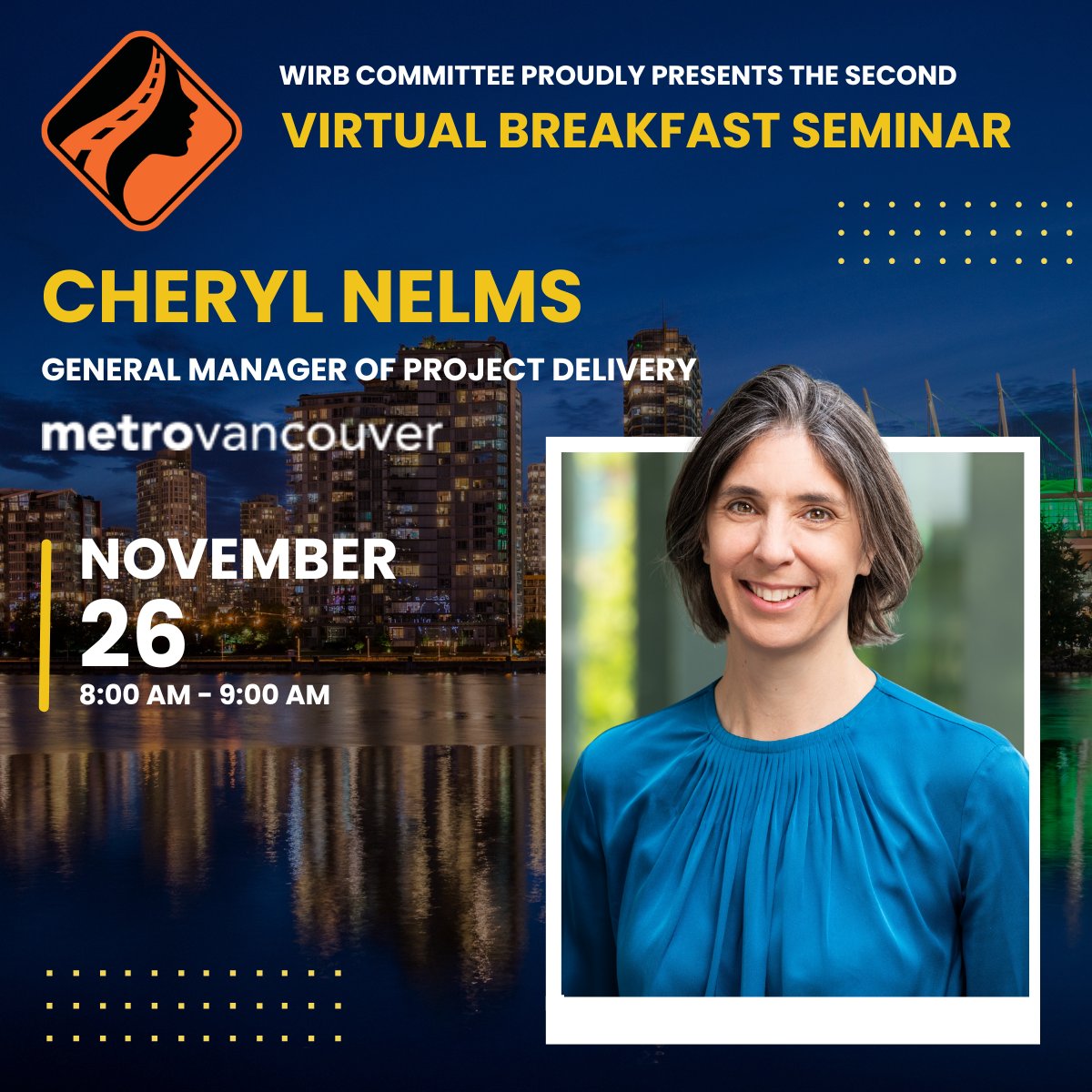 The WiRB Virtual Breakfast is almost here. Join us Nov 26 at 8 AM for a free session with Cheryl Nelms from Metro Vancouver. 

Register before spots fill: events.teams.microsoft.com/event/88f420a2…