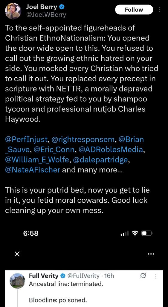 Forms_Respecter's tweet image. What Joel and his ilk are incapable of admitting is that they created this response.

In their zeal to enforce their obviously false utopian ideology of racial egalitarianism/colorblindness/civic nationalism, they made all dissent the ultimate evil. So for a long time the only…