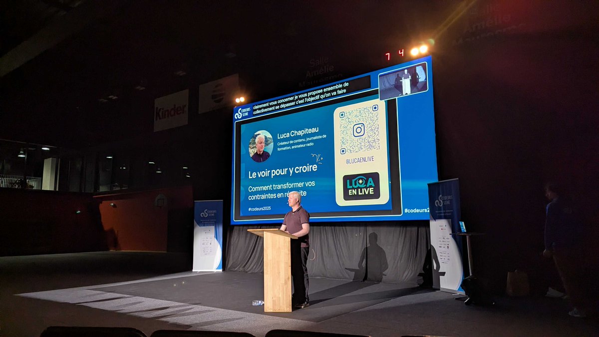codeursenseine's tweet image. Limite = levier. Luca Chapiteau partage son parcours hors norme pour prouver que nos contraintes peuvent devenir notre force. Et clôture cette journée de conférences #Codeurs2025